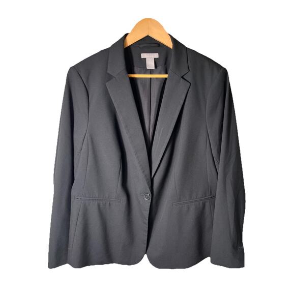 H&M Jackets & Blazers - H&M Women’s Black Blazer Jacket – Size XL – One Button – Lined – Stretch